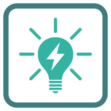 Elektrik ışık ampul vektör simgesi bir çerçeve içinde