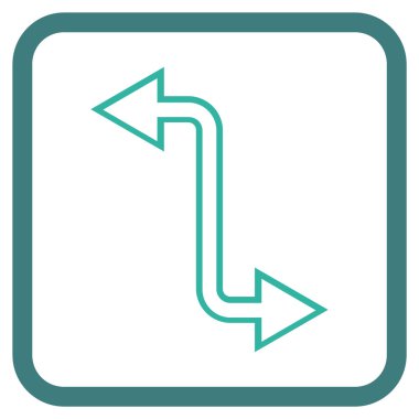 Eğri Exchange ok vektör simgesi bir çerçeve içinde