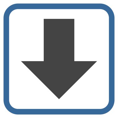 Vektör simgesi bir çerçeve içinde aşağı ok