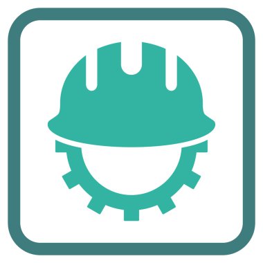 Geliştirme işçisi vektör simgesi bir çerçeve içinde