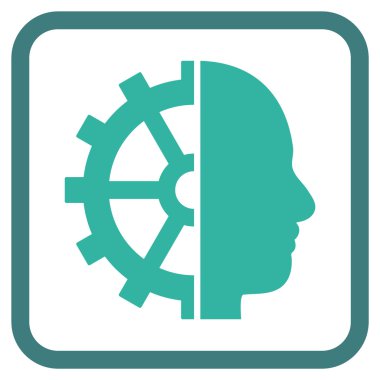 Cyborg dişli vektör simgesi bir çerçeve içinde