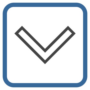 Vektör simgesi bir çerçeve içinde aşağı ok ucu