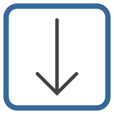 Vektör simgesi bir çerçeve içinde aşağı ok