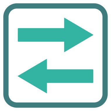 Yatay Çevir ok simge bir çerçeve içinde vektör