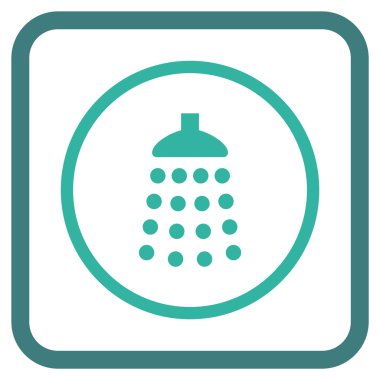 Duş vektör simgesi bir çerçeve içinde