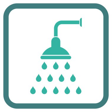 Duş vektör simgesi bir çerçeve içinde