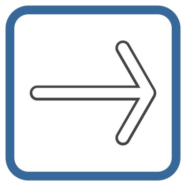 Ok sağ vektör simgesi bir çerçeve içinde