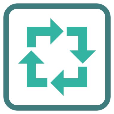 Geri dönüşüm vektör simgesi bir çerçeve içinde