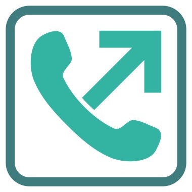 Giden arama vektör simgesi bir çerçeve içinde