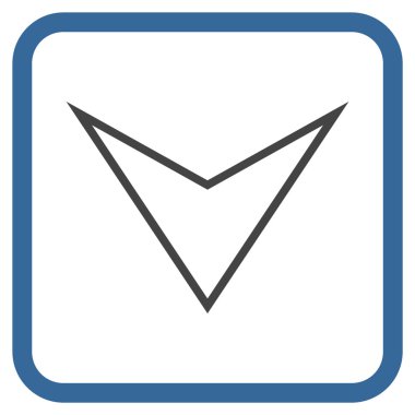 Vektör simgesi bir çerçeve içinde aşağı ok ucu