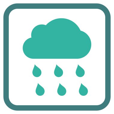 Yağmur bulutu vektör simgesi bir çerçeve içinde