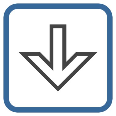 Vektör simgesi bir çerçeve içinde aşağı ok