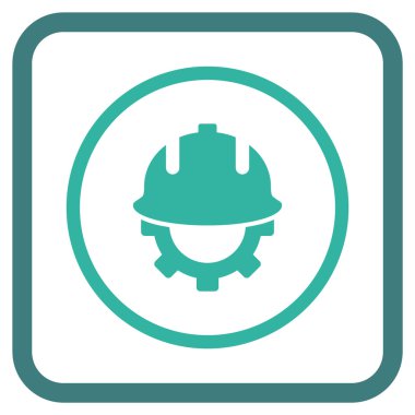 Geliştirme kask vektör simgesi bir çerçeve içinde