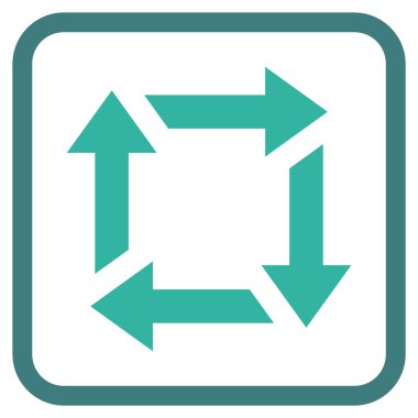 Geri dönüşüm vektör simgesi bir çerçeve içinde