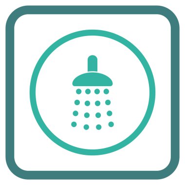 Duş vektör simgesi bir çerçeve içinde