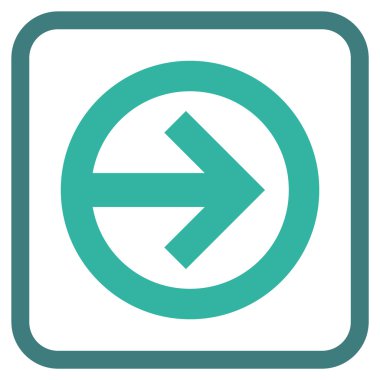 Yöne doğru vektör simgesi bir çerçeve içinde