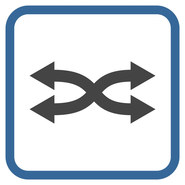 Pfeile horizontal in einem Rahmen mischen — Stockvektor