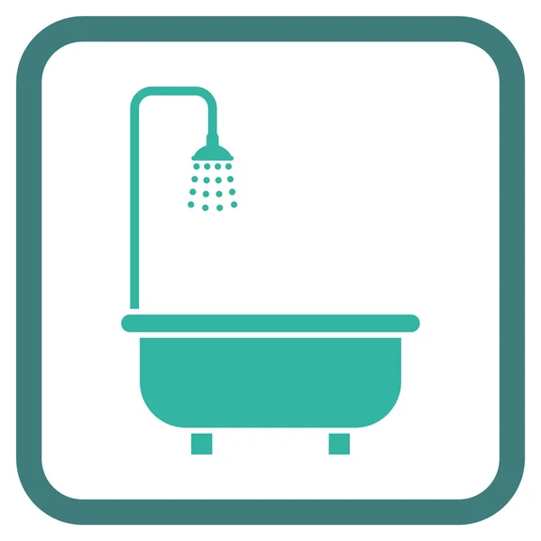 Shower Bath Vector Icon In a Frame — Stock Vector