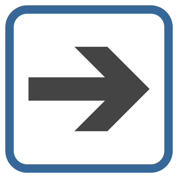 Het pictogram van de juiste Vector van de pijl In een Frame — Stockvector