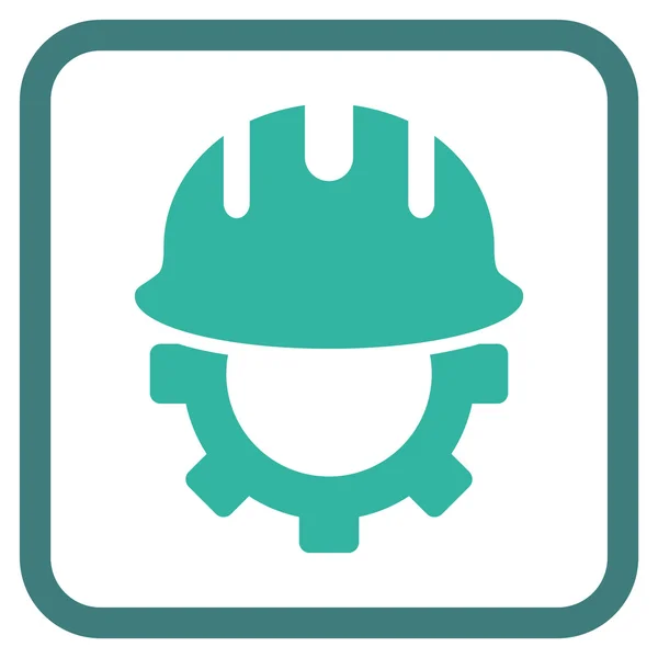 Desarrollo Hardhat Vector Icono En un Marco — Archivo Imágenes Vectoriales