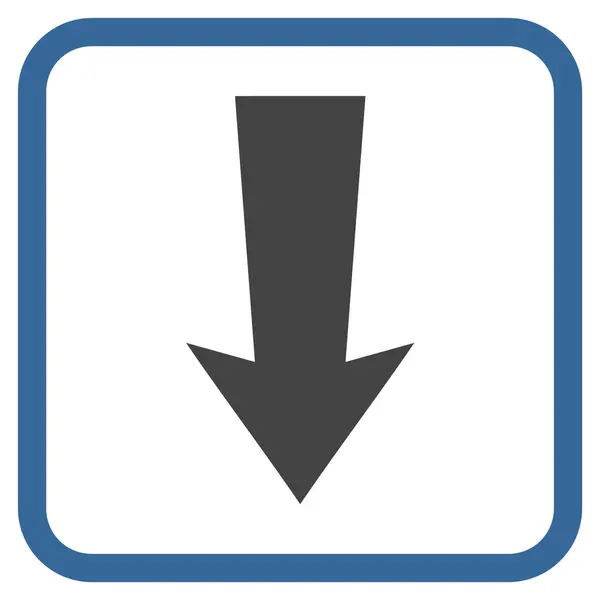 Flèche vers le bas Icône vectorielle dans un cadre — Image vectorielle