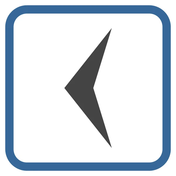 Pilspetsen vänster vektor ikonen i en ram — Stock vektor