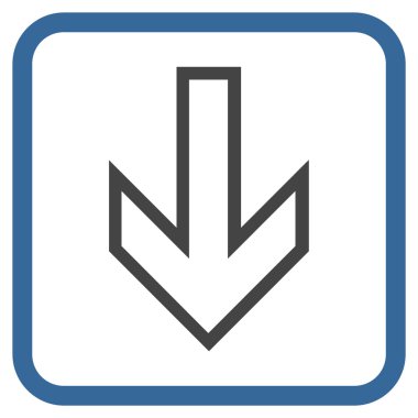 Vektör simgesi bir çerçeve içinde aşağı ok