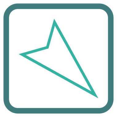 İşaretçi vektör simgesi bir çerçeve içinde aşağı