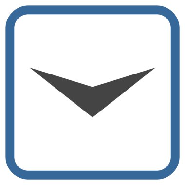 Vektör simgesi bir çerçeve içinde aşağı ok ucu