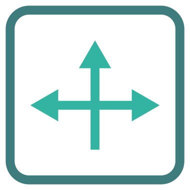 Kavşak yön vektör simgesi bir çerçeve içinde