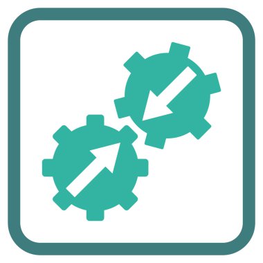 Dişli Tümleştirme vektör simgesi bir çerçeve içinde