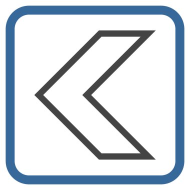 Ok ucu sol vektör simgesi bir çerçeve içinde