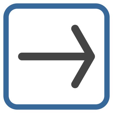 Ok sağ vektör simgesi bir çerçeve içinde