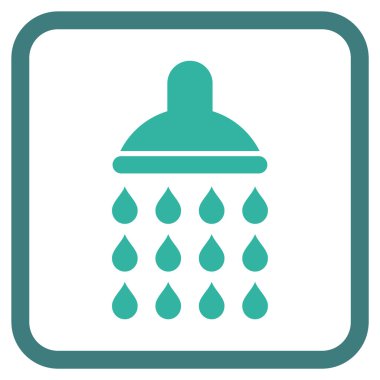 Duş vektör simgesi bir çerçeve içinde