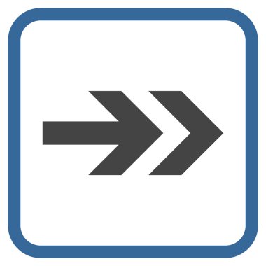 Ok sağ vektör simgesi bir çerçeve içinde