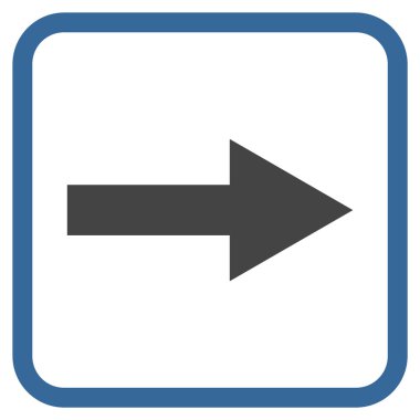 Ok sağ vektör simgesi bir çerçeve içinde