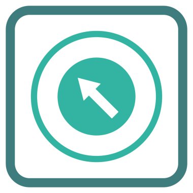 Yukarı Sağdan sola yuvarlak ok vektör simgesi bir çerçeve içinde