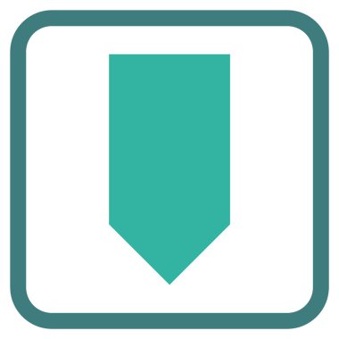 Vektör simgesi bir çerçeve içinde aşağı yön