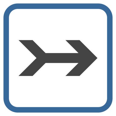 Ok sağ vektör simgesi bir çerçeve içinde