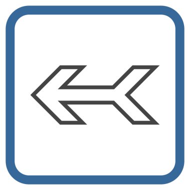 Ok sol vektör simgesi bir çerçeve içinde