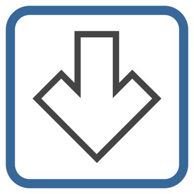 Vektör simgesi bir çerçeve içinde aşağı ok