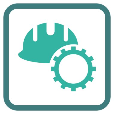 Geliştirme işçisi vektör simgesi bir çerçeve içinde