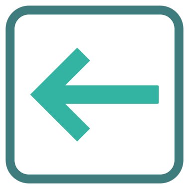 Sol ok vektör simgesi bir çerçeve içinde