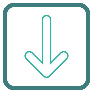 Vektör simgesi bir çerçeve içinde aşağı yönlü ok