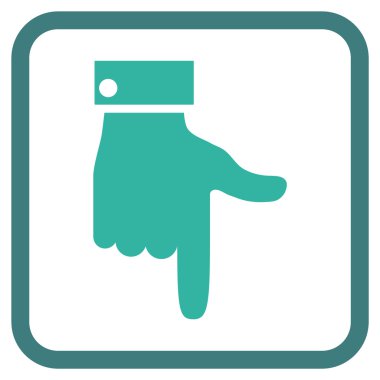 Vektör simgesi bir çerçeve içinde aşağı el işaretçisi