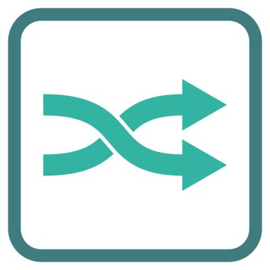 Shuffle okları doğru vektör simgesi bir çerçeve içinde