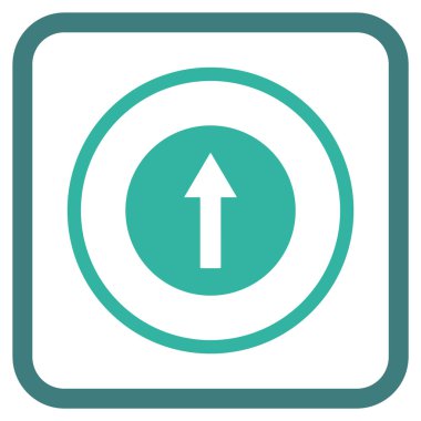 Bir çerçeve içinde yukarı yönlü ok vektör simgesi