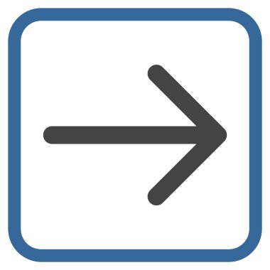 Ok sağ vektör simgesi bir çerçeve içinde