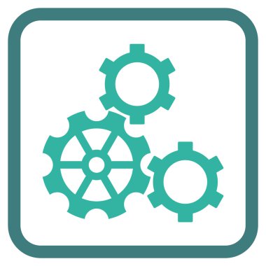 Gears'ı vektör simgesi bir çerçeve içinde