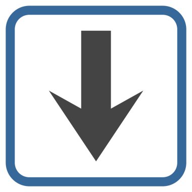 Vektör simgesi bir çerçeve içinde aşağı ok